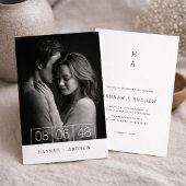 Simple Modern Minimalist Photo Wedding Invitation