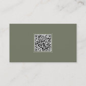 Simple Modern Minimalist Sage Green QR Code Visitekaartje (Voorkant)