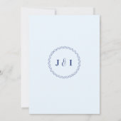 Simple Modern Minimalistic Blue Wedding Invitation Save The Date (Achterkant)