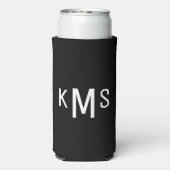 Simple Modern Monogram Black Seltzer Koelbox (Seltzer Achterkant)