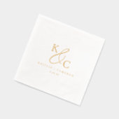 Simple Modern Monogram Gold Wedding Cocktail (Gauche)
