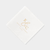 Simple Modern Monogram Gold Wedding Cocktail (Droite)