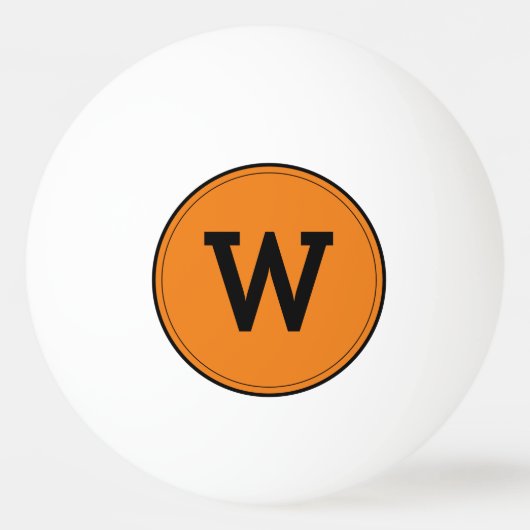 Simple Modern Monogram Oranje Pingpongballen (Voorkant)
