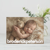 Simple Modern Newborn Photo Birth Aankondiging (Staand voorkant)