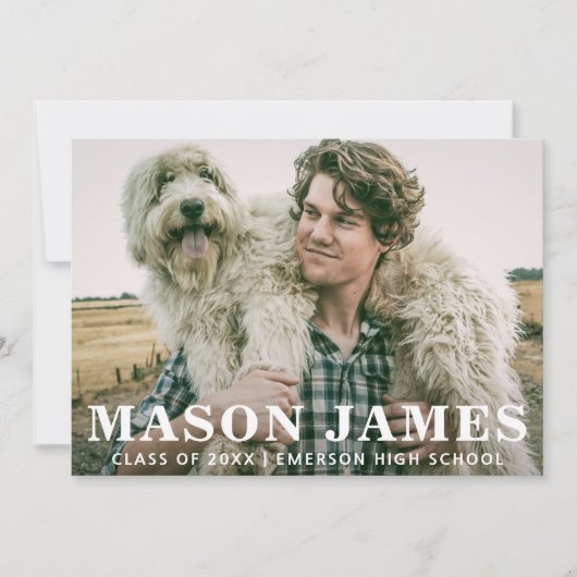 Simple Modern Photo Afstuderen Aankondiging (Voorkant)