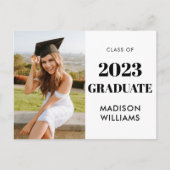 Simple Modern Photo Afstuderen Aankondigingskaart (Voorkant)