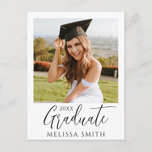 Simple Modern Photo Afstuderen Aankondigingskaart (Voorkant)