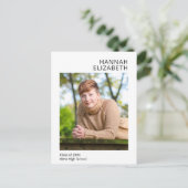 Simple Modern Photo Afstuderen Briefkaart (Staand voorkant)