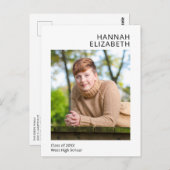 Simple Modern Photo Afstuderen Briefkaart (Voorkant / Achterkant)