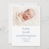 Simple Modern Photo Baby Aankondiging (Voorkant)