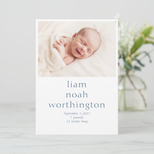 Simple Modern Photo Baby Aankondiging (Staand voorkant)