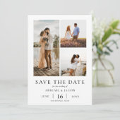 Simple Modern Photo Collage Wedding Save the Date (Debout devant)