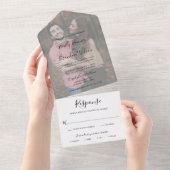 Simple Modern Photo Elegant Wedding All In One Uitnodiging (Afscheurbaar)