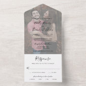 Simple Modern Photo Elegant Wedding All In One Uitnodiging (Binnen)