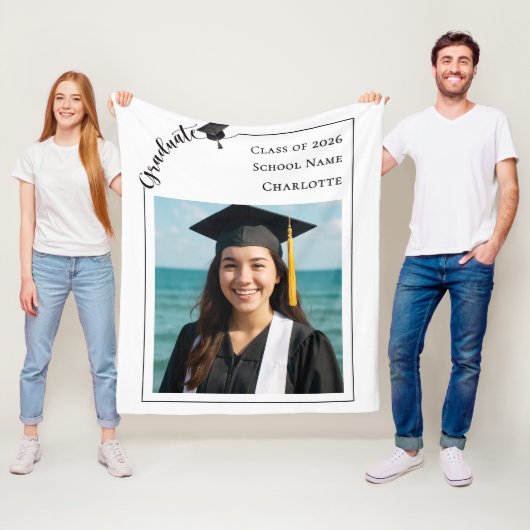 Simple modern photo Graduate Fleece Deken (In situ)