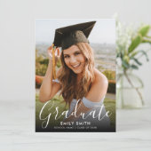 Simple Modern Photo Graduation Aankondiging (Staand voorkant)