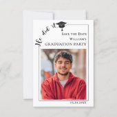 Simple modern photo Graduation party Save the Date (Devant)