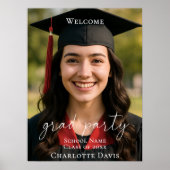 Simple modern photo Graduation Party welcome Poster (Voorkant)