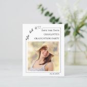 Simple modern photo Graduation Save the Date card (Staand voorkant)