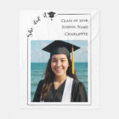 Simple modern photo Graduation she did it Fleece Deken (Voorkant)