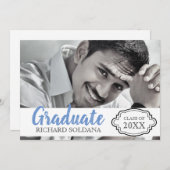 Simple Modern Photo Guy Afstuderen Kaart (Voorkant / Achterkant)