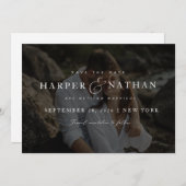 Simple Modern Photo QR Code Wedding Save The Date (Voorkant / Achterkant)
