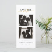 Simple Modern Photo Strip Wedding Save the Date (Staand voorkant)