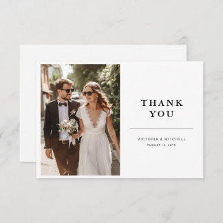 Simple Modern Photo Wedding  Bedankkaart
