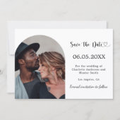 Simple modern photo wedding save the date (Voorkant)