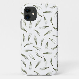 Simple Modern Pine Needle Greenery Pattern iPhone 11 Hoesje