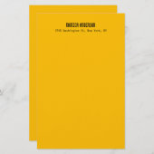 Simple Modern Plain Professional Amber Yellow Briefpapier (Voorkant / Achterkant)