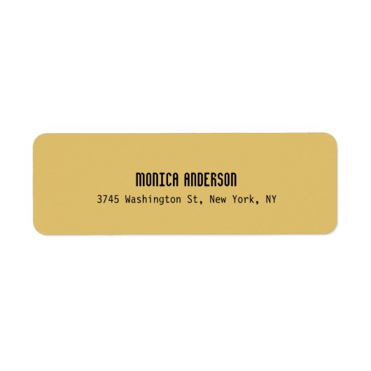 Simple Modern Plain Professional Brass Yellow Etiket (Voorkant)