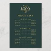 Simple Modern Professional Logo Menu Price List (Devant)