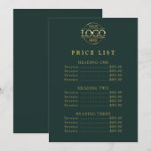 Simple Modern Professional Logo Menu Price List (Devant / Derrière)