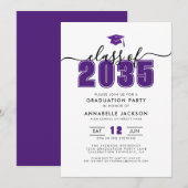 Simple Modern Purple Graduation Party Kaart (Voorkant / Achterkant)