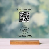 Simple Modern QR Code Menu Business Name & Logo (Neutre)