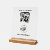 Simple Modern QR Code Menu Business Name & Logo (Angle)