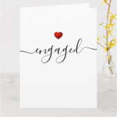 Simple Modern Red Heart White ingeschakeld Kaart (Gele Bloem)