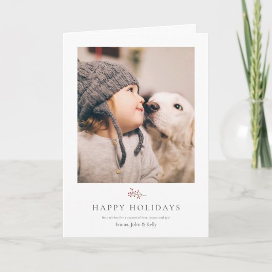 Simple Modern Rustic Photo Holiday Kerstmis Kaart (Voorkant)