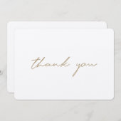 Simple Modern Rustin Gold Script Kraft General Bedankkaart (Voorkant / Achterkant)