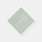 Simple Modern Sage Green Typography Napkins Servet (Hoek)