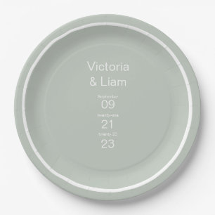 Simple Modern Sage Green Typography Paper Bord