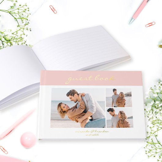 Simple Modern Salmon Pink Handwritten Script Photo