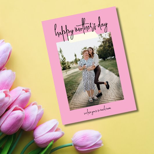 Simple Modern Script 2 Photo Happy Mother's Day Kaart