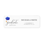 Simple Modern Script Afstuderen Return Address Etiket (Voorkant)