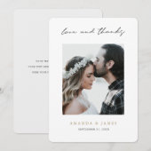 Simple Modern Script Amour et Merci Mariage photo (Devant / Derrière)