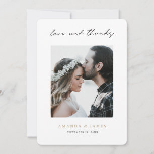 Simple Modern Script Amour et Merci Mariage photo