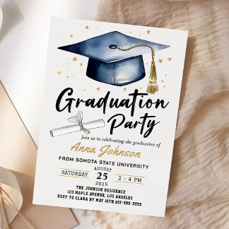 Simple Modern Script Class of '26 Graduation Party Kaart