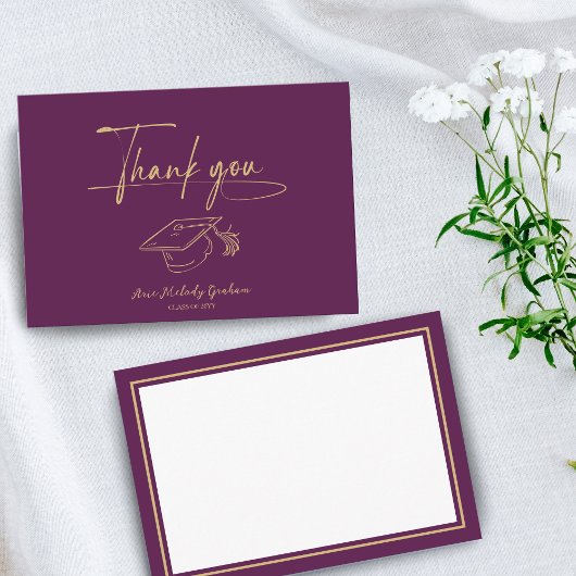 Simple Modern Script Graduation Thank You Card Bedankkaart