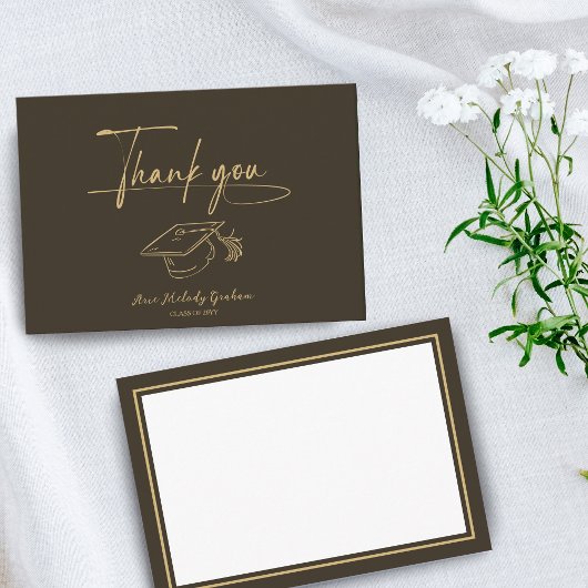 Simple Modern Script Graduation Thank You Card Bedankkaart